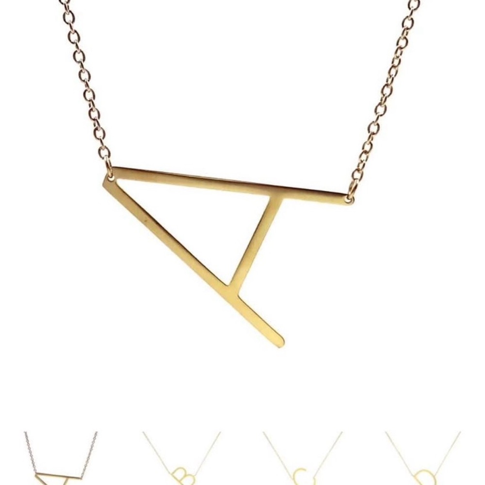 Savvy Cie Gold Letter Necklace